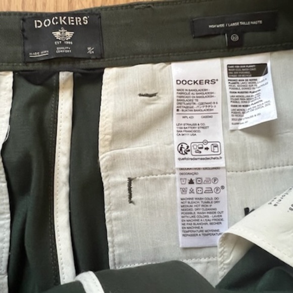 NWT Levi Dockers Womens Hunter Green Khaki Pants High Wide Pleated 14/32 - Picture 7 of 11